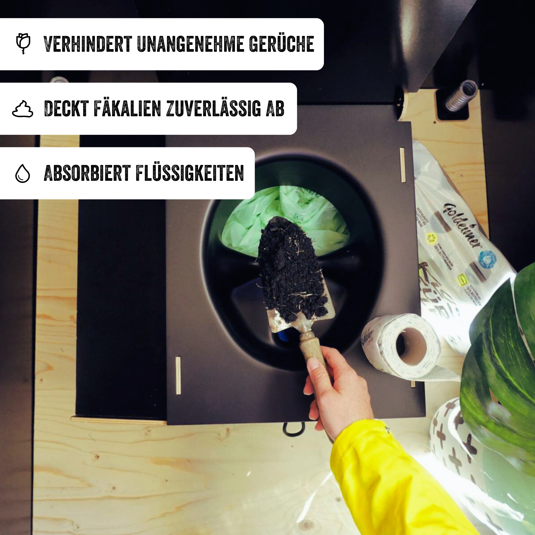 »Kackpulver« Premium Einstreu für Trockentoilette