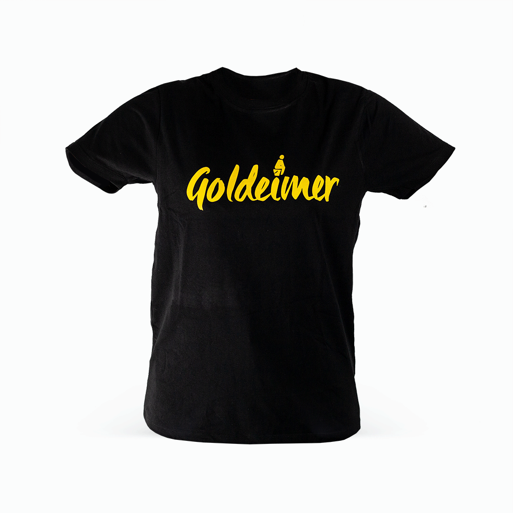 Shirt schwarz unisex mit Goldeimer Logo