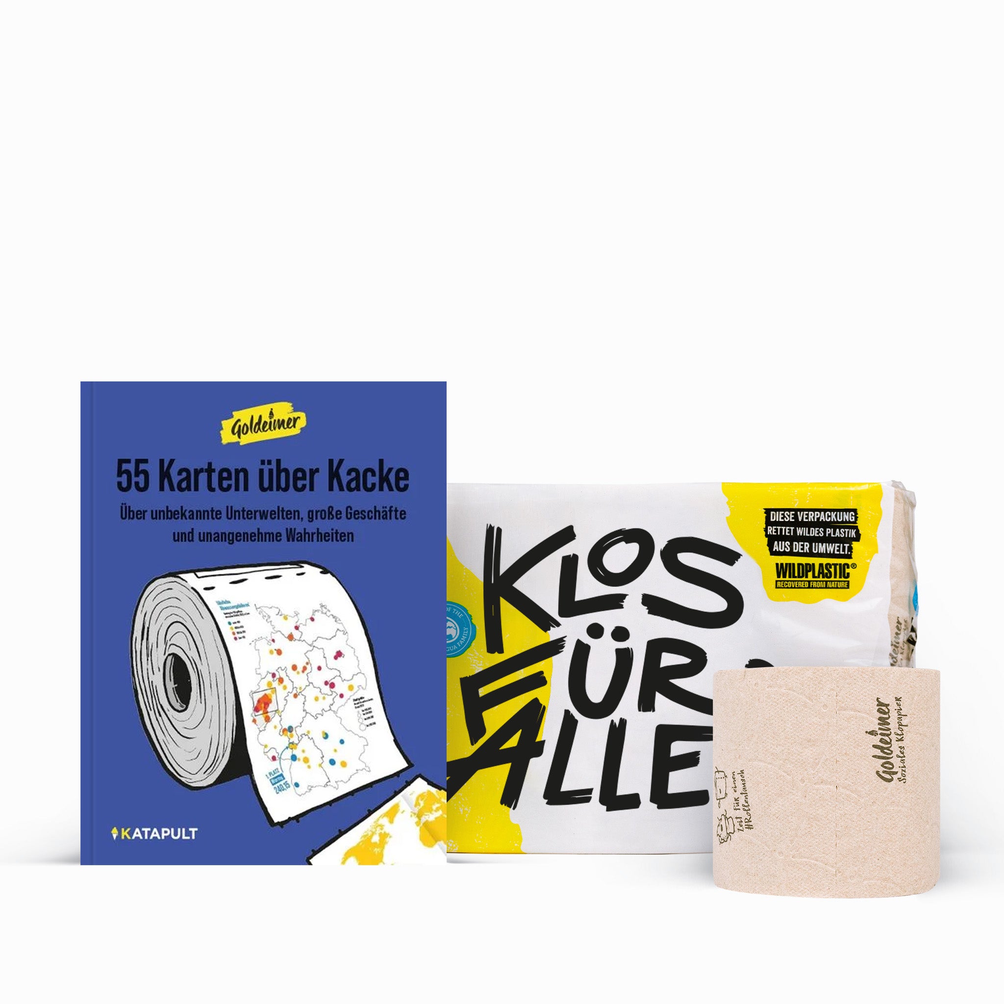 »55 Karten über Kacke« & 7 Packungen Klopapier