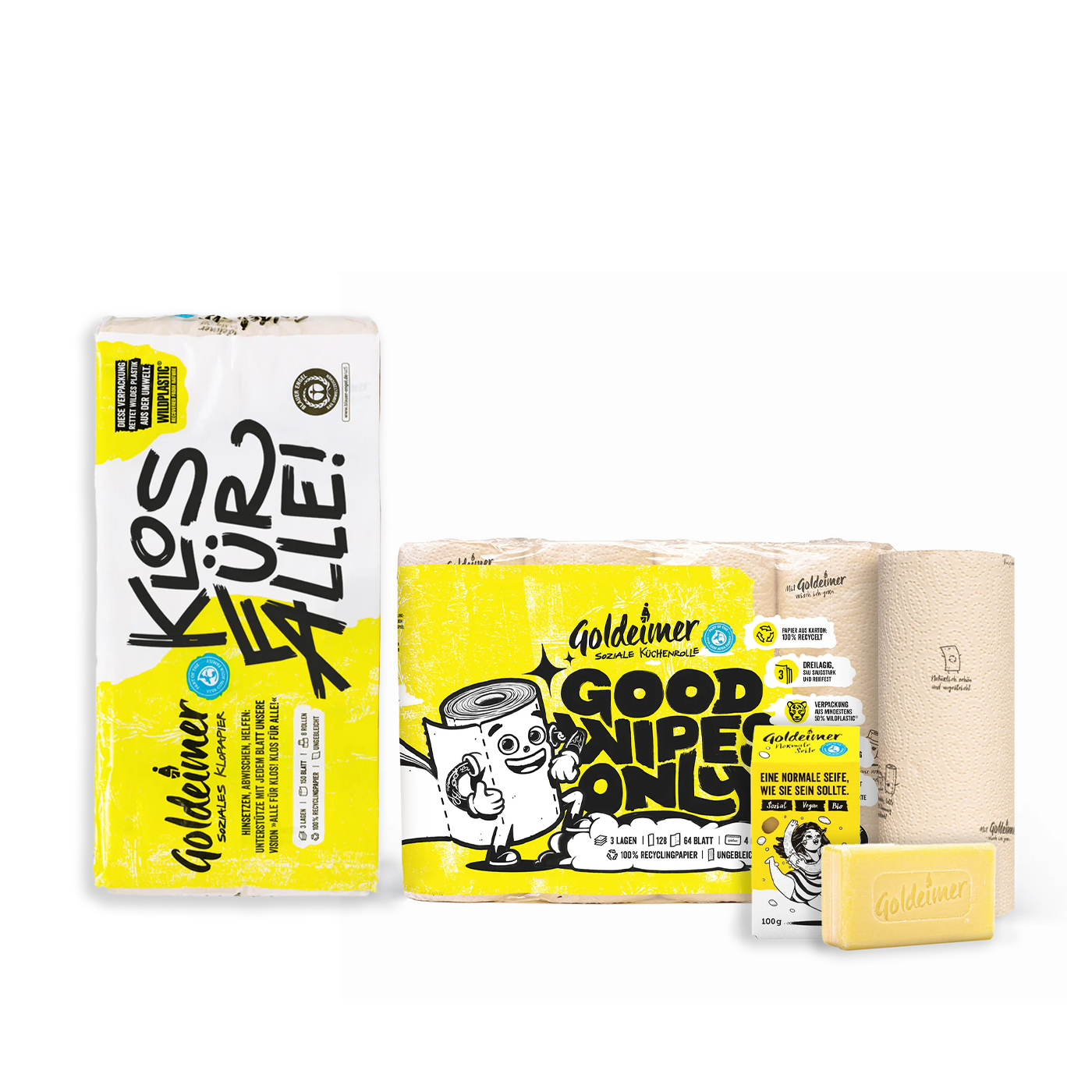 Probierset Seife, Klopapier und Küchenrolle